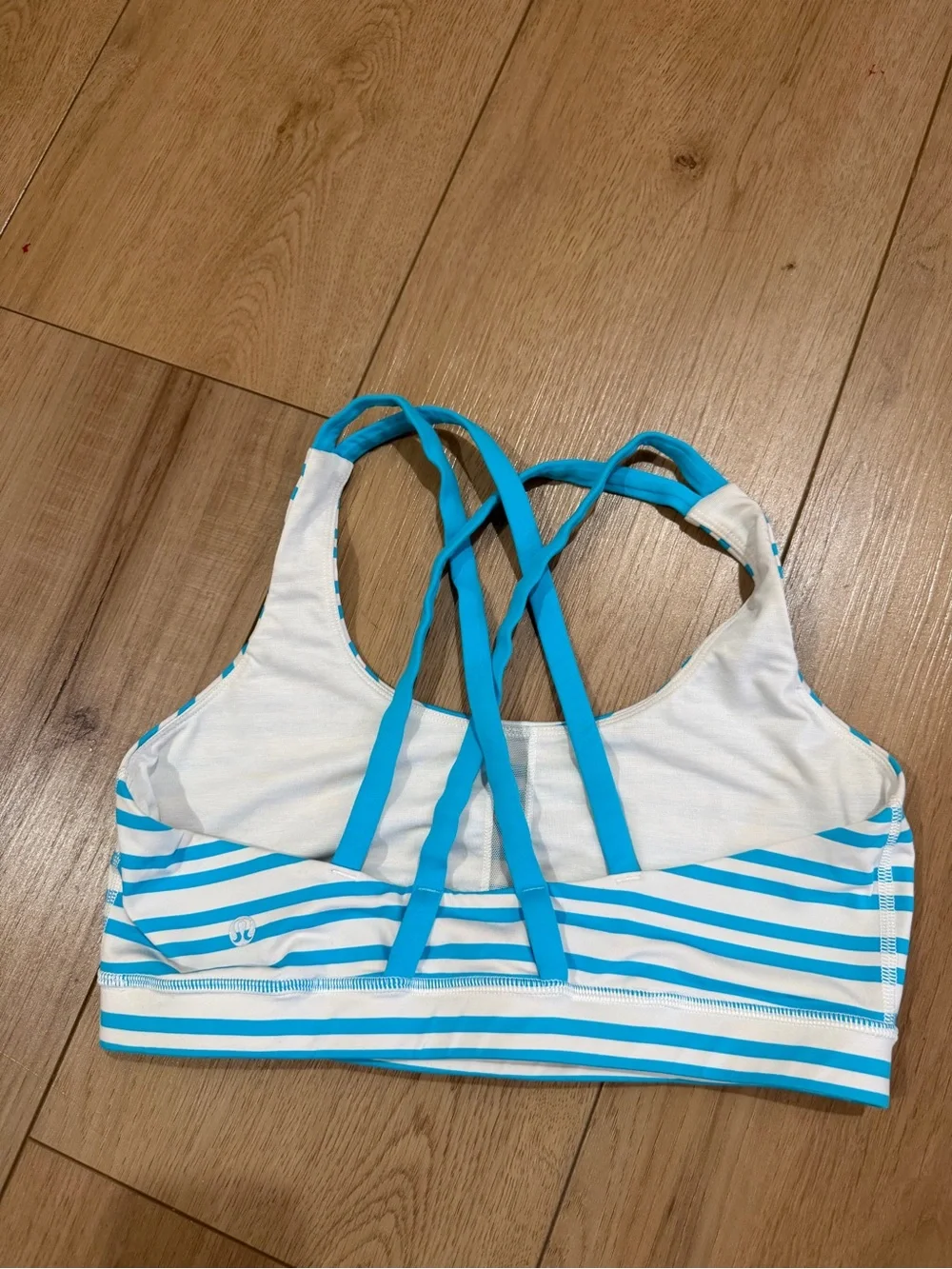 Lululemon Striped Blue & White Energy Sports Bra